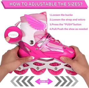 img 1 attached to 🛼 ZALALOVA Adjustable Inline Skates for Girls - Safe, Durable Roller Skates with Breathable Mesh- All Illuminating Wheels