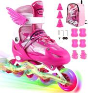 🛼 zalalova adjustable inline skates for girls - safe, durable roller skates with breathable mesh- all illuminating wheels logo