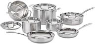 🍳 cuisinart mcp-12n multiclad pro 3-ply stainless steel 12-piece cookware set: повышенное качество для универсального кулинарного опыта логотип