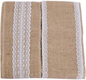 img 4 attached to ITIsparkle Burlap Ribbon with White Lace Trims Tape - 4 Inch Width X 3 Yards, 2 Patterns Included - Total 6 Yards