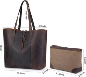 img 1 attached to S ZONE Vintage Genuine Leather Women's Handbags & Wallets: Stylish and Detachable Totes