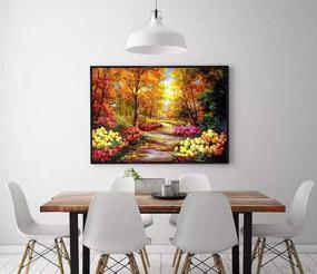 img 2 attached to 🌸 Autumn Landscape Blossom - MXJSUA DIY 5D Diamond Painting Full Square Drill Kits Rhinestone Picture Art Craft Home Wall Decor 14x18In