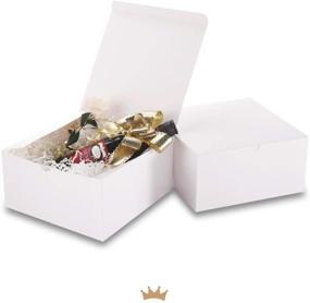 img 2 attached to 🎁 PACKQUEEN 10 Gift Boxes 8x8x4 inches: Easy-Fold Bridesmaids Proposal Boxes for Gifts, Crafting, Cupcakes & More – Glossy White with Elegant Grain Texture