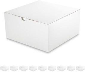 img 4 attached to 🎁 PACKQUEEN 10 Gift Boxes 8x8x4 inches: Easy-Fold Bridesmaids Proposal Boxes for Gifts, Crafting, Cupcakes & More – Glossy White with Elegant Grain Texture