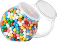 🍬 airtight lid 96oz candy jars - stylish cookie jars for kitchen counter - versatile apothecary jars for laundry soap storage - coffee pod holder with secure lid - 2 pack plastic candy jars for candy buffet логотип