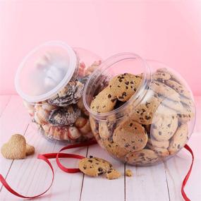 img 2 attached to 🍬 Airtight Lid 96oz Candy Jars - Stylish Cookie Jars for Kitchen Counter - Versatile Apothecary Jars for Laundry Soap Storage - Coffee Pod Holder with Secure Lid - 2 Pack Plastic Candy Jars for Candy Buffet