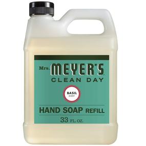 img 4 attached to 🌿 Заправка для жидкого мыла для рук с базиликом от Meyer's Clean Day - Биоразлагаемое мыло для рук с эфирными маслами, 33 унции, не тестируется на животных