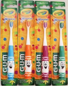 img 1 attached to 🦷 GUM Crayola Pip-Squeaks Kids Toothbrush - Ultrasoft (1 Count, Pack of 4)