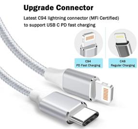 img 2 attached to 🔌 2Pack 6ft USB C в кабель Lightning, Yosou Тип C iPhone Зарядное устройство Провод питания - Сертифицированное MFi Быстрая зарядка Плетеный USB-C зарядный кабель для iPhone 12 Pro Max Mini/11/X/XS/XR/XS/8 7 6s Plus/SE, iPad