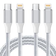 🔌 2pack 6ft usb c в кабель lightning, yosou тип c iphone зарядное устройство провод питания - сертифицированное mfi быстрая зарядка плетеный usb-c зарядный кабель для iphone 12 pro max mini/11/x/xs/xr/xs/8 7 6s plus/se, ipad логотип