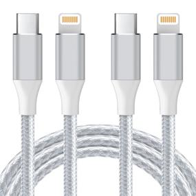 img 4 attached to 🔌 2Pack 6ft USB C в кабель Lightning, Yosou Тип C iPhone Зарядное устройство Провод питания - Сертифицированное MFi Быстрая зарядка Плетеный USB-C зарядный кабель для iPhone 12 Pro Max Mini/11/X/XS/XR/XS/8 7 6s Plus/SE, iPad