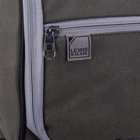 img 1 attached to 💼 Lewis N. Clark Brushed Twill Hanging Toiletry Kit Bag: Organize Travel Accessories, Shampoo, Cosmetics & Personal Items Effortlessly!