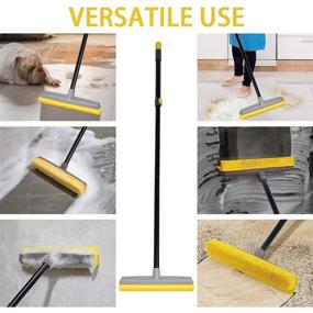 img 2 attached to 🐾 Efficient Pet Hair Removal: 59" Rubber Broom & Fur Remover for Carpet, Hardwood Floor, and Tile Cleaning