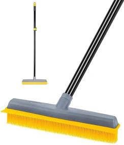 img 4 attached to 🐾 Efficient Pet Hair Removal: 59" Rubber Broom & Fur Remover for Carpet, Hardwood Floor, and Tile Cleaning
