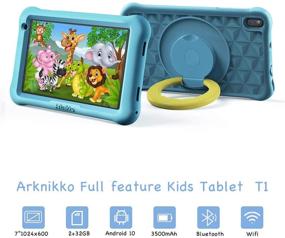img 3 attached to 💙 Arknikko SophPad X11 7-inch Kids Tablet - Android 10, Quad-Core, 2GB RAM, 32GB Storage, Kidoz Pre-Installed & Parent Control, IPS HD Display, WiFi, Dual Cameras, Kid-Proof Case (Light Blue)