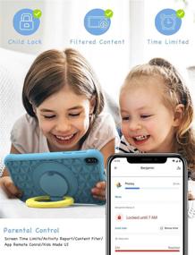 img 2 attached to 💙 Arknikko SophPad X11 7-inch Kids Tablet - Android 10, Quad-Core, 2GB RAM, 32GB Storage, Kidoz Pre-Installed & Parent Control, IPS HD Display, WiFi, Dual Cameras, Kid-Proof Case (Light Blue)