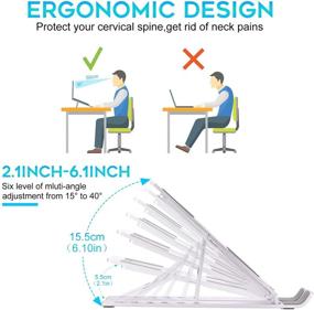 img 2 attached to Регулируемая алюминиевая подставка для ноутбука от Shenboxun - эргономичная, складная и портативная - совместима с 🖥️ Mac MacBook Pro Air, Lenovo, HP, Dell XPS - поддерживает ноутбуки и планшеты до 15.6