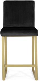 img 1 attached to 🪑 Set of 2 Christopher Knight Home Lexi Modern Velvet Barstools in Black and Brass