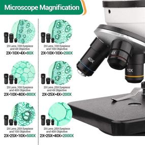 img 3 attached to 🔬 BNISE Microscope: 40X-2000X Magnification, Compound Monocular Microscope for Adults and Kids - Beginner's Kit with Prepared Slides, Dual LED Illumination, All Glass Optics, and Phone Adapter