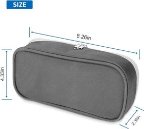 img 3 attached to 🎒 ProCase Pencil Bag Pen Case: Spacious Stationery Organizer for Students and Office Clerks - Grey