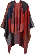 🧣 coofig imitation cashmere poncho in block red: exquisite women's scarves & wraps logo