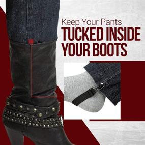 img 3 attached to 👢 Hold’Em 1” Boot Straps Leg Pant Stirrup Elastic: Extra Heavy Clips for Superior Grip, USA Made!"