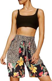 img 4 attached to Yukiwi Oceanside Drawstring Floral X Large Women's Clothing for Swimsuits & Cover Ups