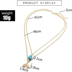 img 3 attached to Larancie Layered Turquoise Necklace Fishtail