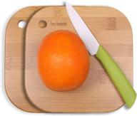 🍽️ compact bamboo cutting boards for babies and small fruits - set of 2 logo