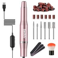 💅 bestidy best gift electric nail drill kit: usb manicure pen sander polisher with 6 changeable drills and sand bands - a-pink acrylic nail tools logo