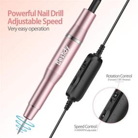 img 1 attached to 💅 Bestidy Best Gift Electric Nail Drill Kit: USB Manicure Pen Sander Polisher with 6 Changeable Drills and Sand Bands - A-Pink Acrylic Nail Tools