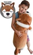 🐶 optimal comfort & plush shiba inu hugging pillow pet stuffed animal body pillow for kids & adults, puppy dog cuddle buddy ideal for sleep, best gift for children – brown, 30 inches logo