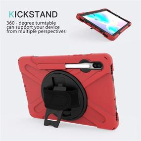 img 3 attached to 📱 ZenRich Galaxy Tab S6 Case 2019 - Red | Pencil Holder, Stand, Hand Strap, Shoulder Belt, Shockproof | for Samsung Tab S6 SM-T860/T865/T867 Tablet 2019