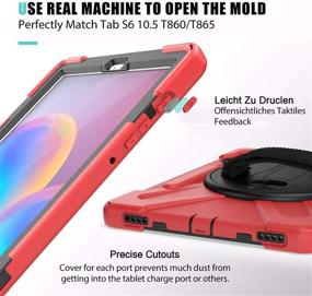 img 1 attached to 📱 ZenRich Galaxy Tab S6 Case 2019 - Red | Pencil Holder, Stand, Hand Strap, Shoulder Belt, Shockproof | for Samsung Tab S6 SM-T860/T865/T867 Tablet 2019