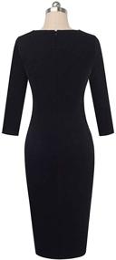 img 2 attached to 👗 Chic and Professional: HOMEYEE Women's Vintage Patchwork Office Pencil Dress B517 for Elegant Business Attire