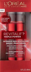 img 3 attached to 💦 Revive Your Skin with L'Oréal Paris Skincare Revitalift Triple Power Intensive Skin Revitalizer: Face Moisturizer + Serum with Vitamin C and Pro-Xylane for Fine Lines and Wrinkles, 1.6 fl. oz.