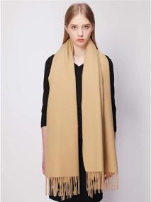 img 1 attached to Pashmina Shawls for Women - Cashmere Thicker Scarves: Perfect Women's Accessory in Scarves & Wraps