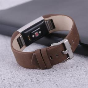 img 2 attached to bayite Leather Bands for Fitbit Charge 2: Stylish Replacement Straps for Women and Men