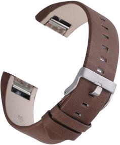 img 4 attached to bayite Leather Bands for Fitbit Charge 2: Stylish Replacement Straps for Women and Men