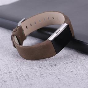 img 1 attached to bayite Leather Bands for Fitbit Charge 2: Stylish Replacement Straps for Women and Men