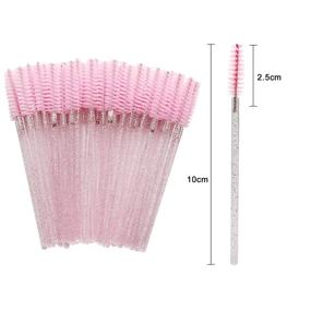 img 2 attached to 💖 Glitter Disposable Makeup Applicators: 102 Pcs Pink Lash Shampoo Brushes, Mascara Wands, Lip Wands – Disposable & Convenient