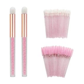 img 4 attached to 💖 Glitter Disposable Makeup Applicators: 102 Pcs Pink Lash Shampoo Brushes, Mascara Wands, Lip Wands – Disposable & Convenient