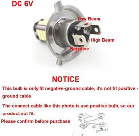 img 2 attached to 💡 Высокоэффективная 6V 66 SMD яркая H4 светодиодная лампа для автомобильного и мотоциклетного фара: набор для преобразования света ближнего/дальнего света 8W 1000LM 6000K белого цвета