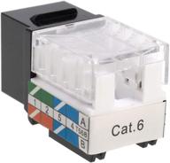 cat6 keystone punch down network black logo