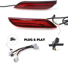 img 3 attached to 🚗 Enhanced Visibility Sequential Turn Signal Lamps for 2018 2019 Toyota Camry - PGONE 3D Optic Red Lens Full LED Bumper Reflector Lights Tail Brake Rear Fog