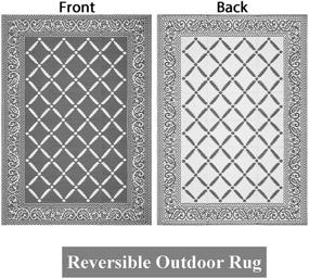 img 3 attached to 🏞️ HiiARug Reversible Mat - Plastic Outdoor Rugs for Patios Clearance - Waterproof Straw Rug - Large Patio Area Rug - 5x8Ft, Grey