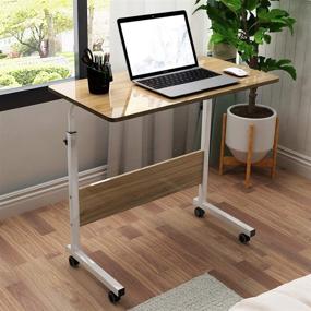 img 2 attached to 🛏️ SOGES Furniture Mobile Side Table with Tablet Slot & Wheels, Adjustable Movable Laptop Computer Desk Stand for Bed Sofa, BHUS-05#1-80OK, 31.5 inches