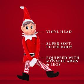 img 2 attached to 🎅 Naughty Elfette Plush Toy: Mischievous Bendy Christmas Doll - 12 Inches