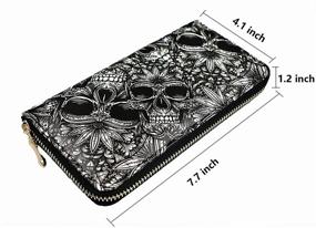 img 2 attached to Large Capacity RFID Blocking Day of the Dead Wallet Skull Unisex Long Clutch Billfold Wallet for Women and Men