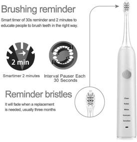 img 3 attached to 🦷 Sonic Electric Toothbrush for Kids and Adults: 5 Modes, Timer, 4 Brush Heads, USB Charging - Dentist Recommended